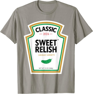Sweet Relish DIY Halloween Condiment Green Pickle T-Shirt - T-Shirt | Sand