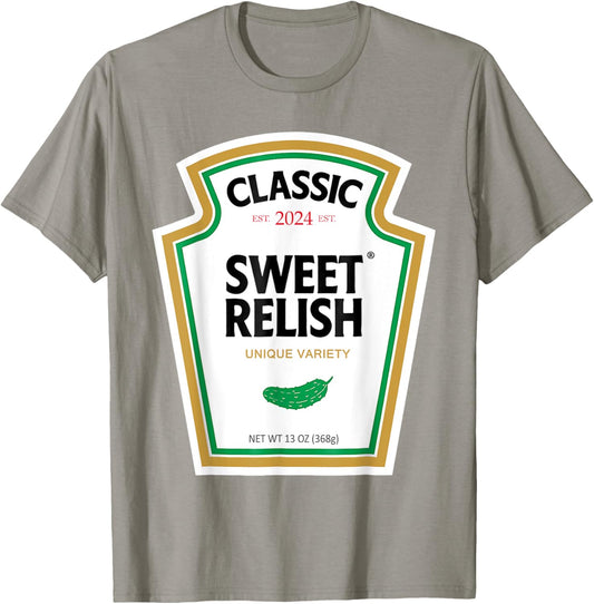 Sweet Relish DIY Halloween Condiment Green Pickle T-Shirt - T-Shirt | Sand