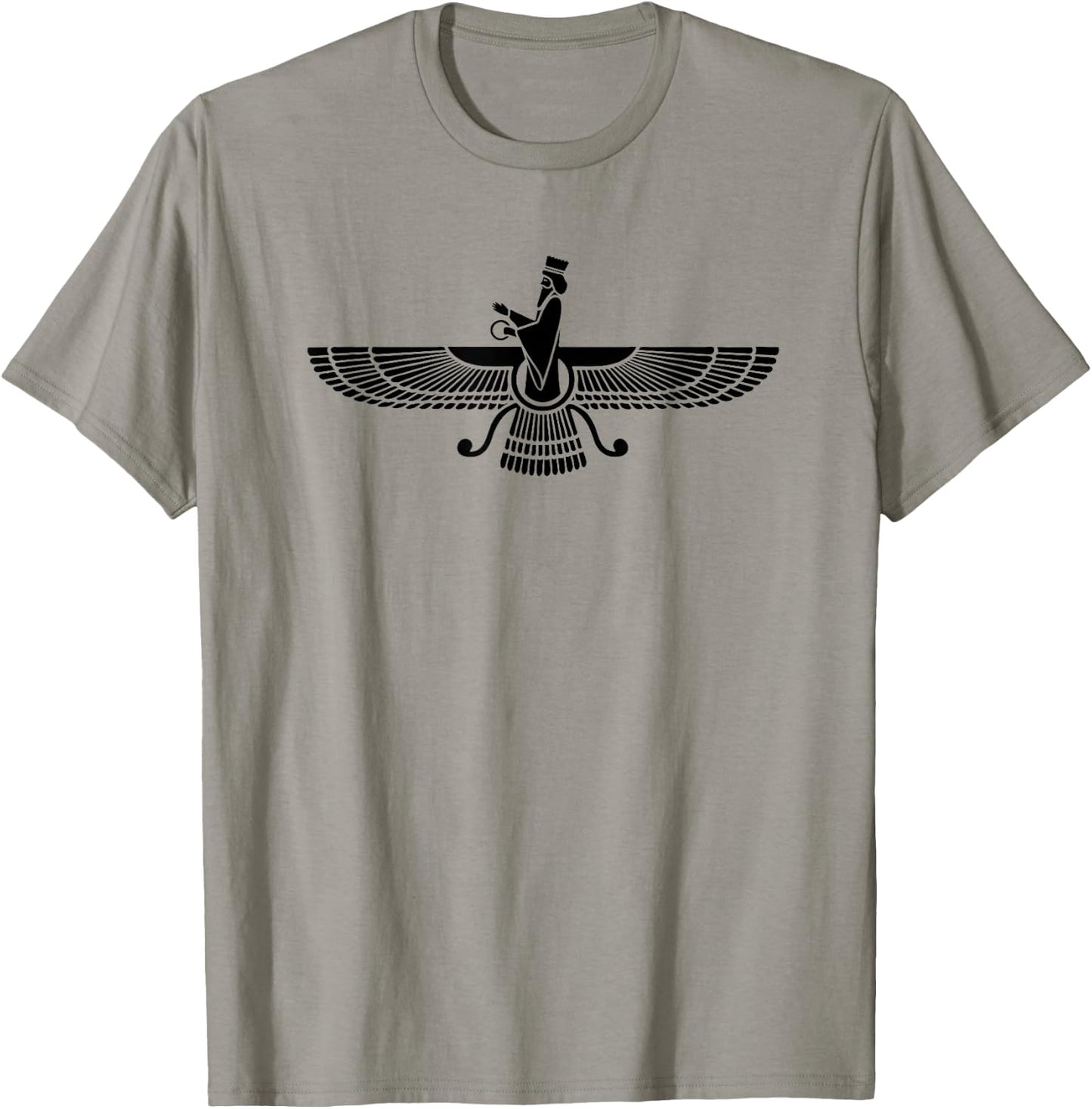 Faravahar Zarathustra Symbol Sign Iran Wing Falcon T-Shirt - T-Shirt | Sand