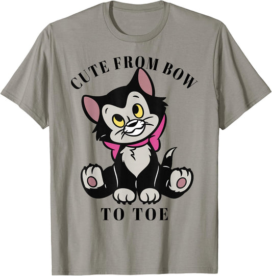 Disney Pinocchio Figaro Cute from Bow to Toe T-Shirt - T-Shirt | Sand