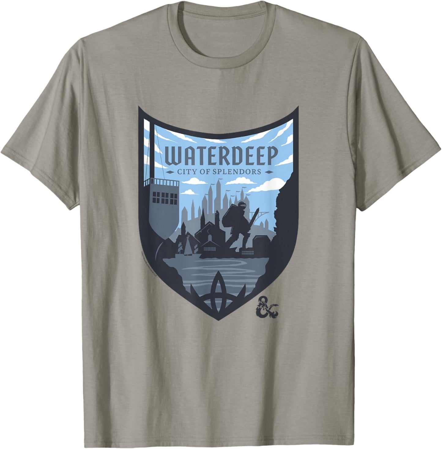 Dungeons & Dragons Waterdeep City Of Splendors Shield Logo T-Shirt - T-Shirt | Sand
