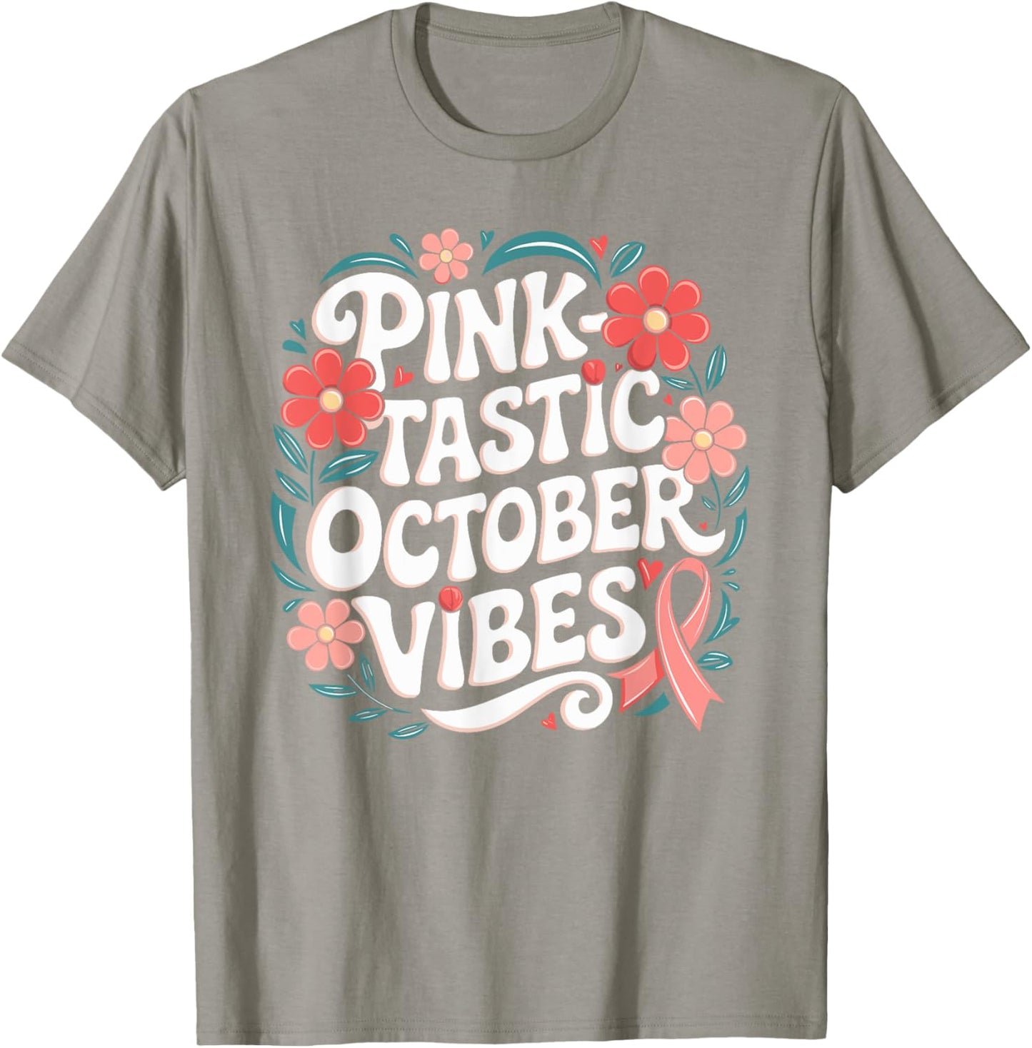 PinkTastic Pink October Support Breast Cancer Awareness T-Shirt - T-Shirt | Sand