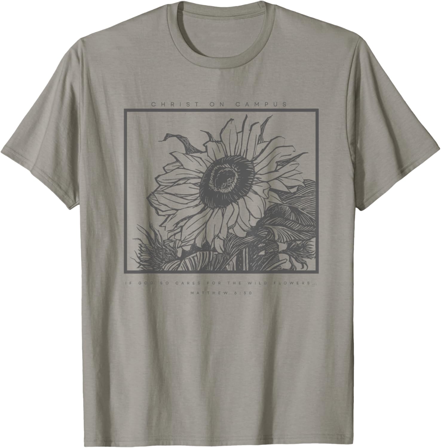 If He So Cares for the Wildflowers T-Shirt - T-Shirt | Sand