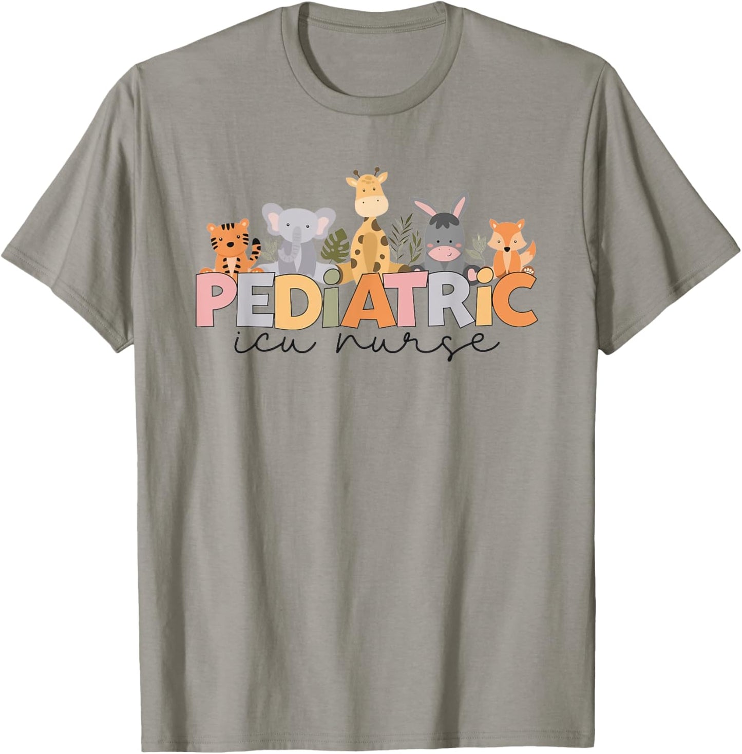 Pediatric ICU Nurse PICU Nurse Animals Nurse appreciation T-Shirt - T-Shirt | Sand