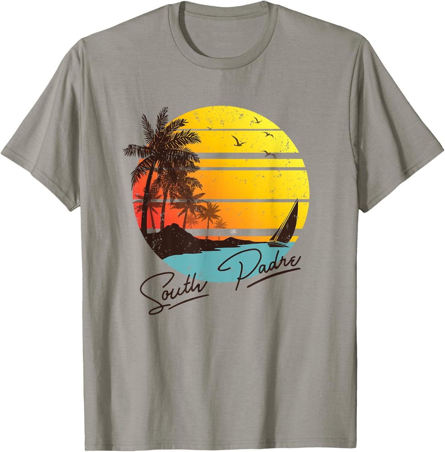 South Padre Island Texas Retro Summer Tropical Beach T-Shirt - T-Shirt | Sand