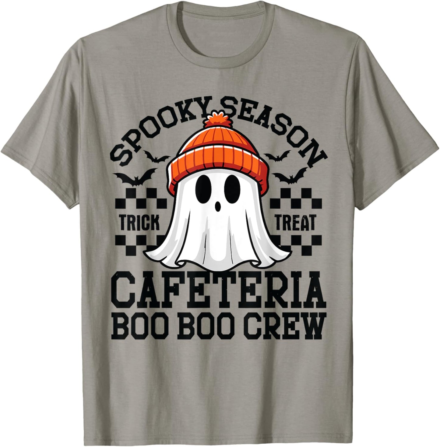 Spooky Season A Cafeteria Boo Crew Teacher Lunch Lady Squad T-Shirt - T-Shirt | Sand