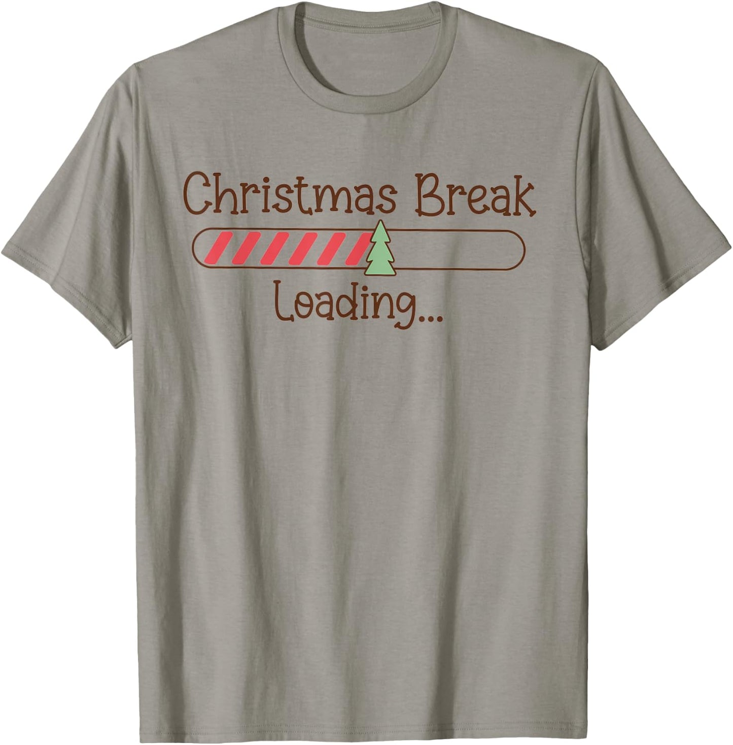 Christmas Break Loading Funny Christmas Teacher Educator T-Shirt - T-Shirt | Sand