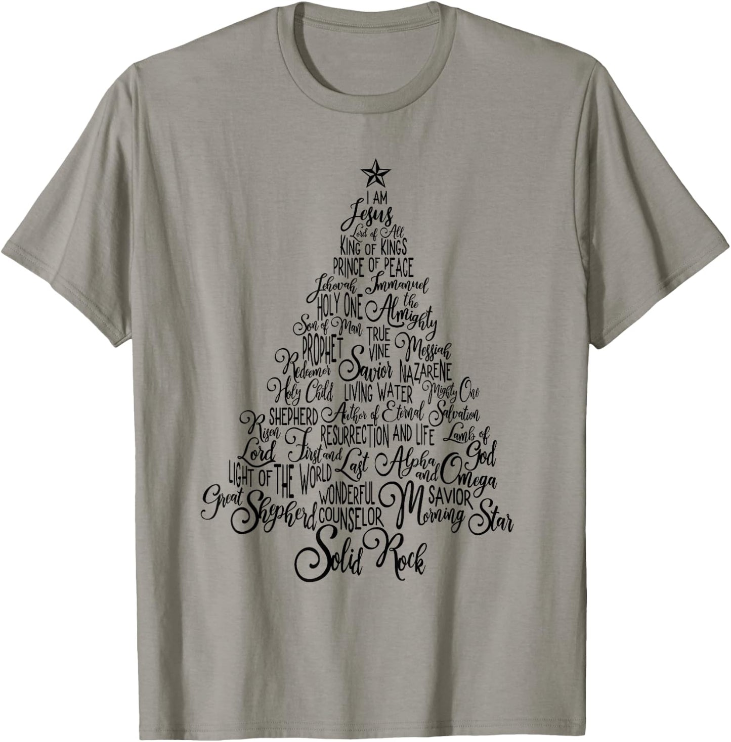 Names Of Jesus Christmas Tree Gift Amazing Xmas Tree Gift T-Shirt - T-Shirt | Sand