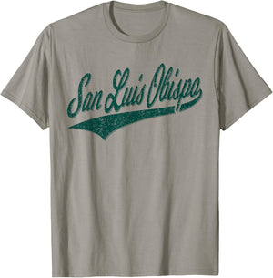 San Luis Obispo Slo California Varsity Script Sports Jersey T-Shirt - T-Shirt | Sand
