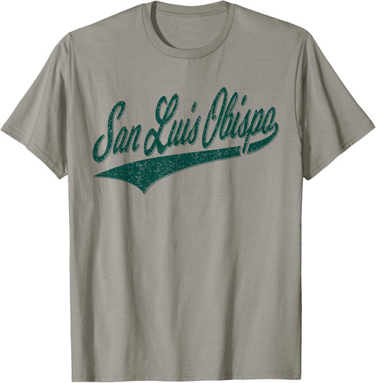 San Luis Obispo Slo California Varsity Script Sports Jersey T-Shirt - T-Shirt | Sand