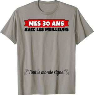 30 Years to Sign 30 Years Birthday Man Woman Anniv 30 T-Shirt - T-Shirt | Sand