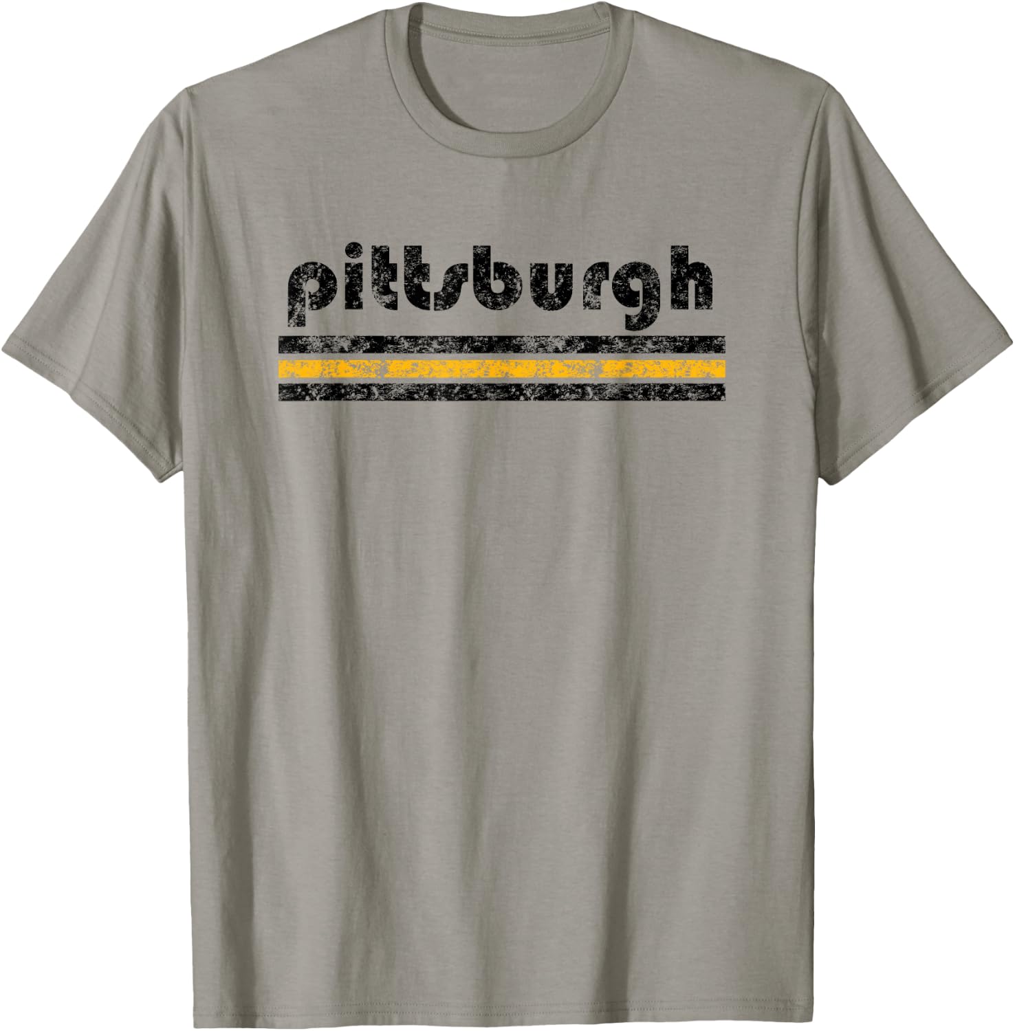 Pittsburgh Pennsylvania Retro Three Stripe Vintage T-Shirt - T-Shirt | Sand