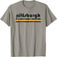 Pittsburgh Pennsylvania Retro Three Stripe Vintage T-Shirt - T-Shirt | Sand