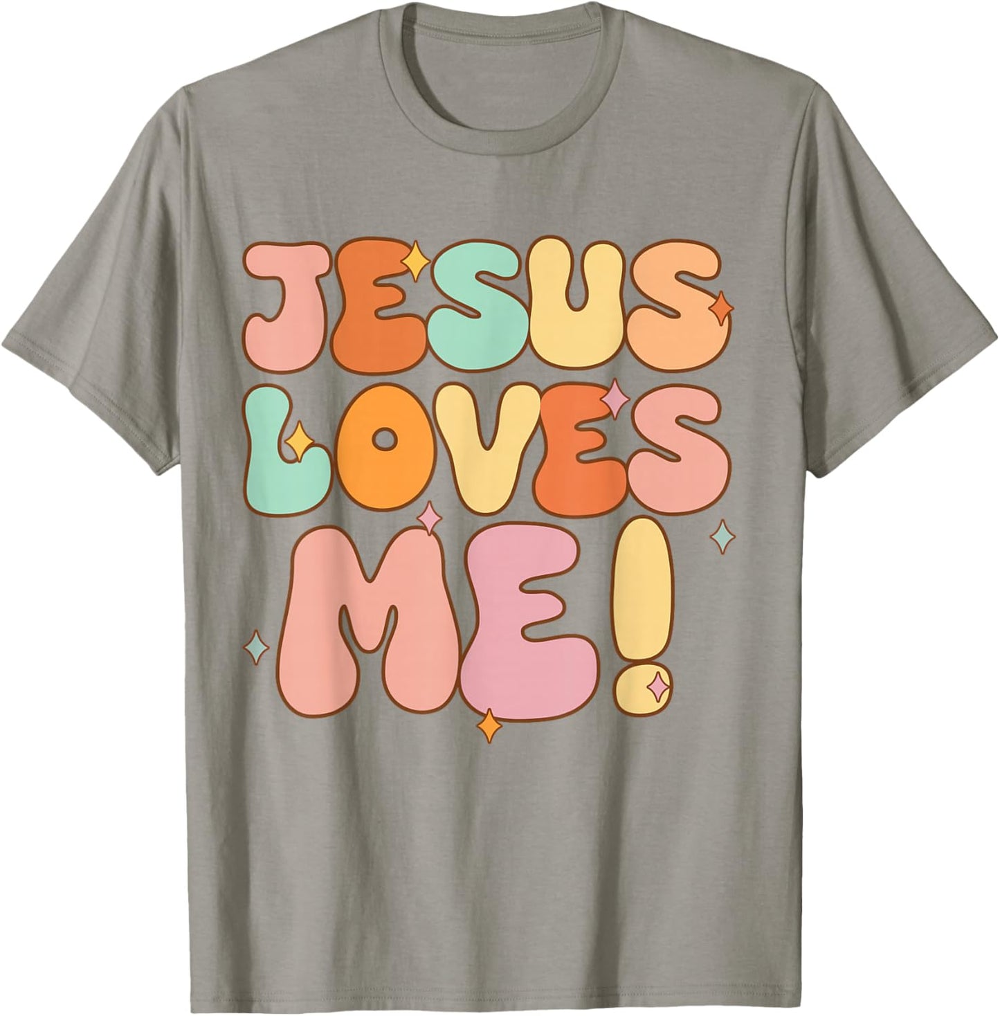 Women Jesus Loves Me-Shirt Groovy Toddler Girl Kid Christian T-Shirt - T-Shirt | Sand