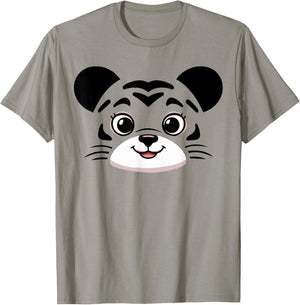 Tiger Costume Cute Rubber Tiger Face Halloween Men Women Kid T-Shirt - T-Shirt | Sand