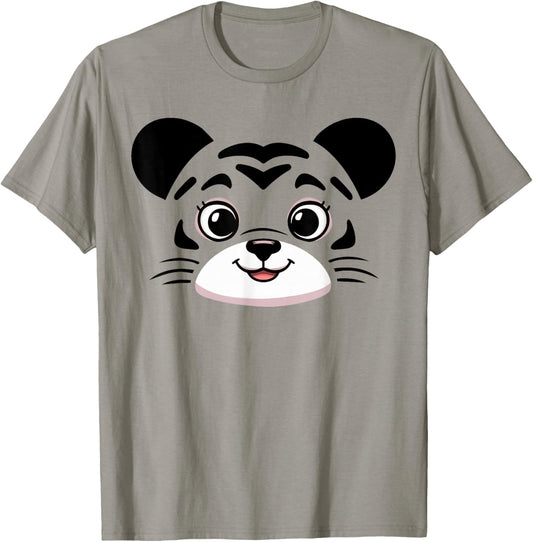 Tiger Costume Cute Rubber Tiger Face Halloween Men Women Kid T-Shirt - T-Shirt | Sand