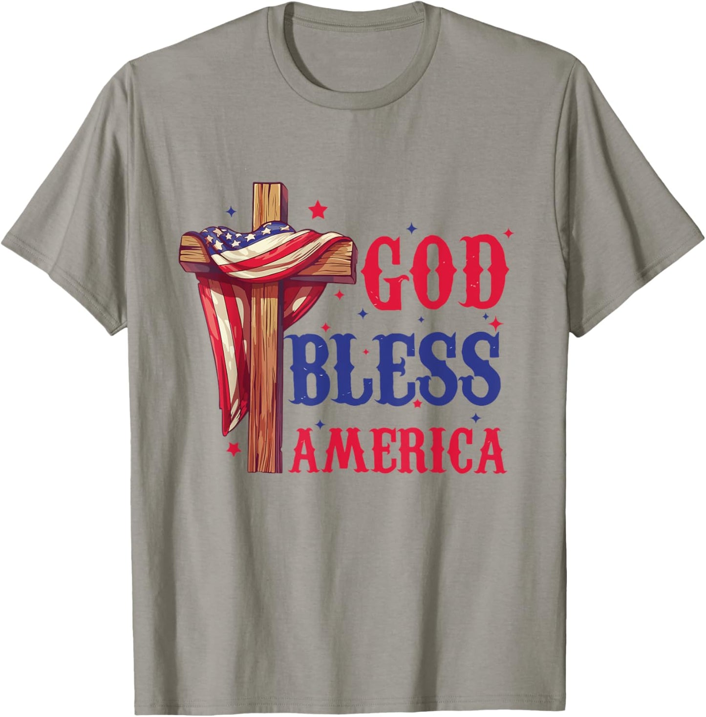 Flag God Bless America Fourth of July Shirt T-Shirt - T-Shirt | Sand