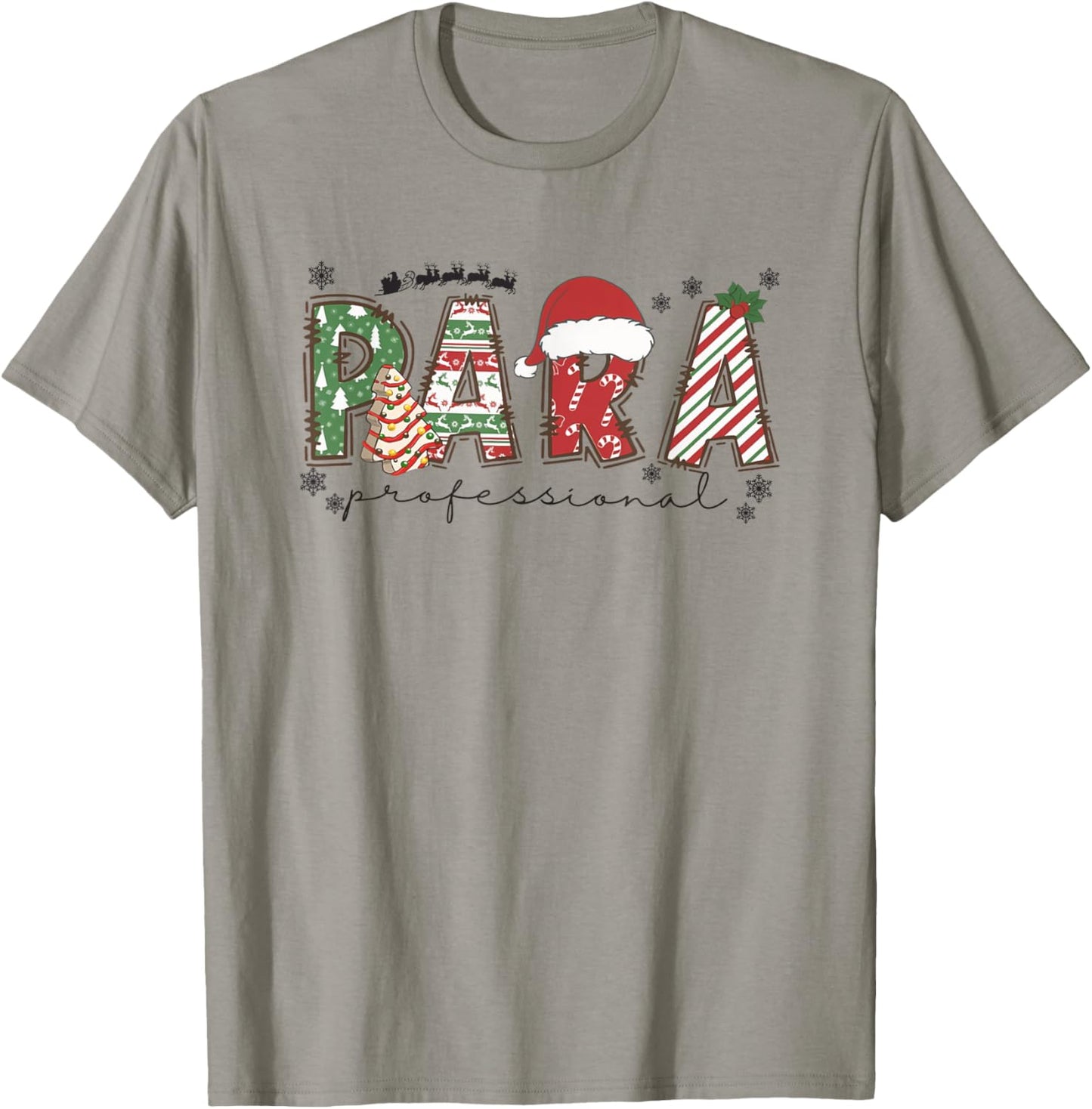 Women Paraprofessional Christmas Para Teacher Assistant T-Shirt - T-Shirt | Sand
