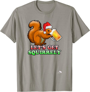 Let's Get Squirrely Christmas Squirrel T-Shirt - T-Shirt | Sand