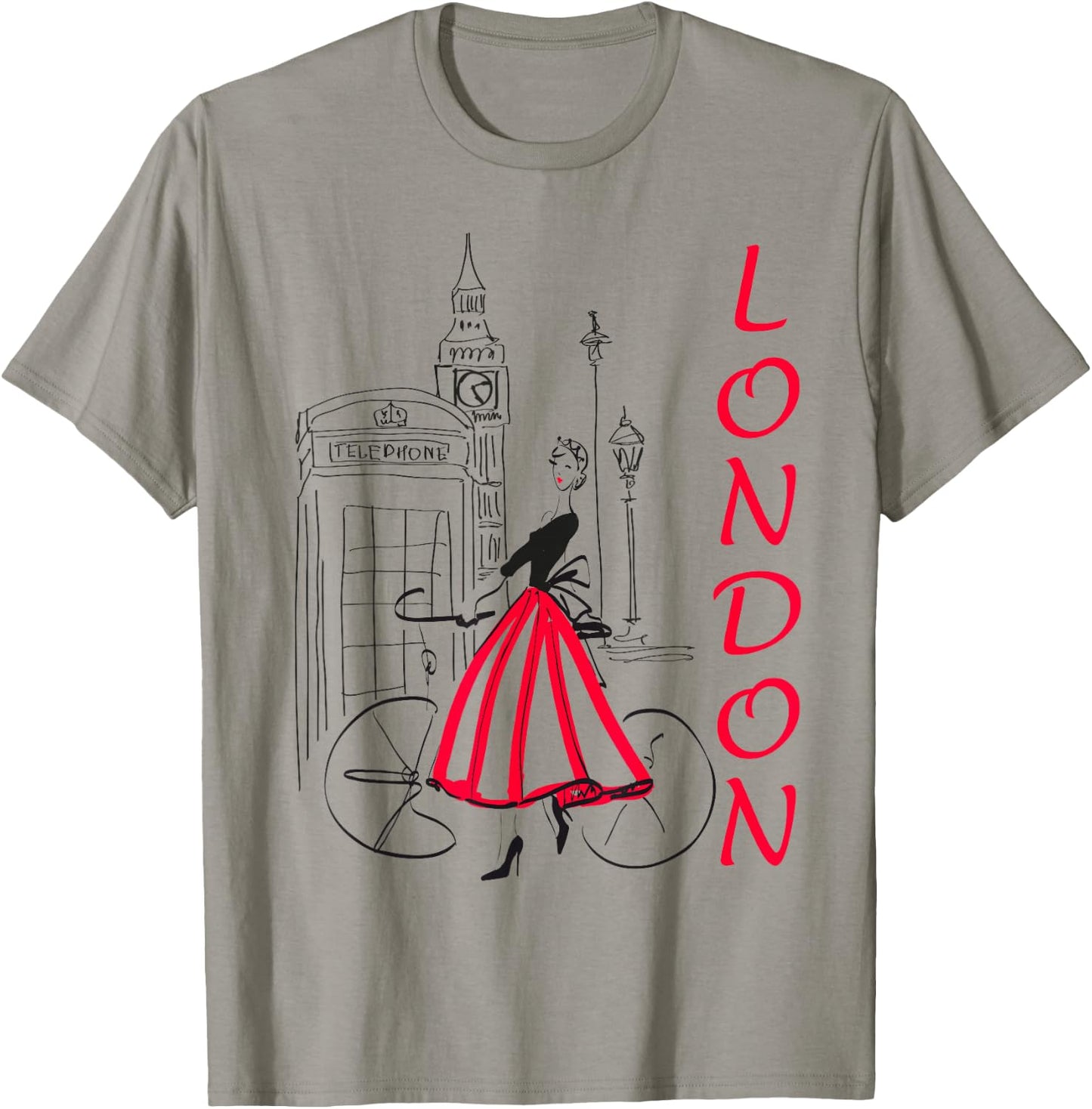 London - Woman - Big Ben Shirt - Bicycle - 5 T-Shirt - T-Shirt | Sand