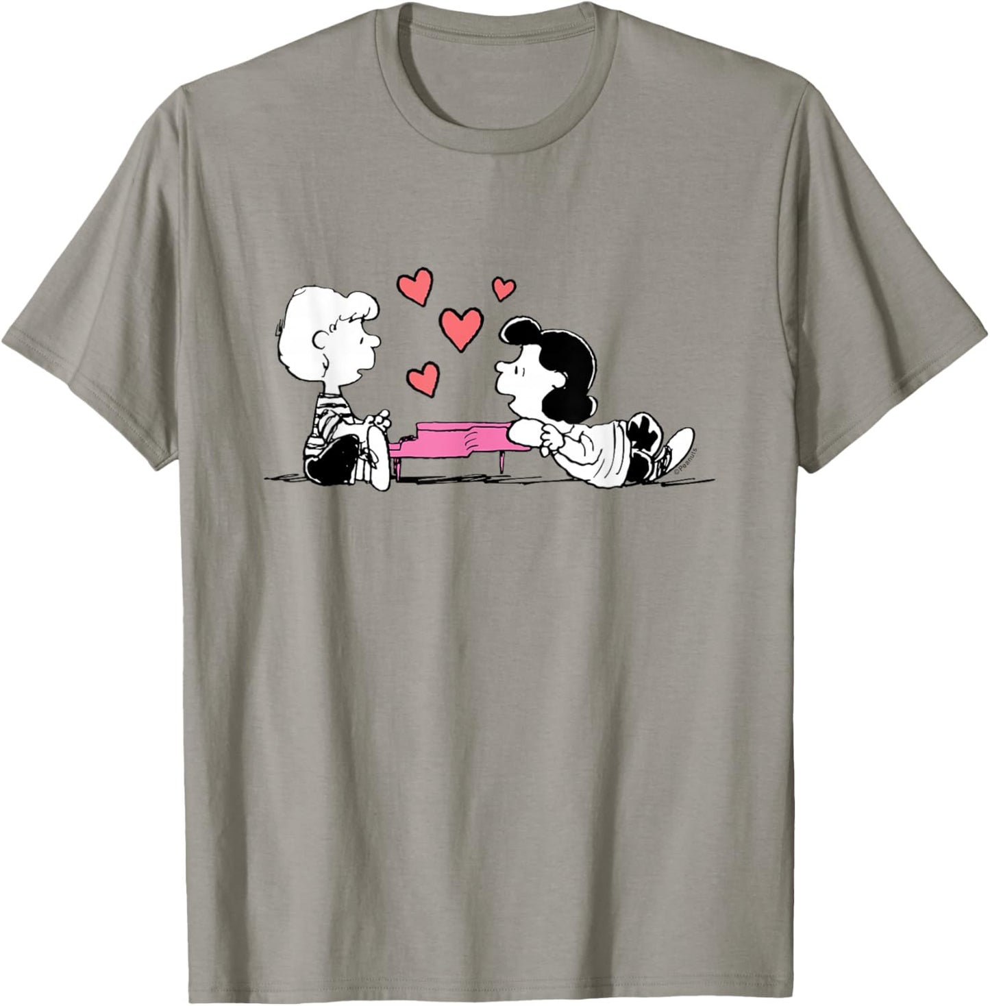 Peanuts - Lucy and Schroeder Heart T-Shirt - T-Shirt | Sand
