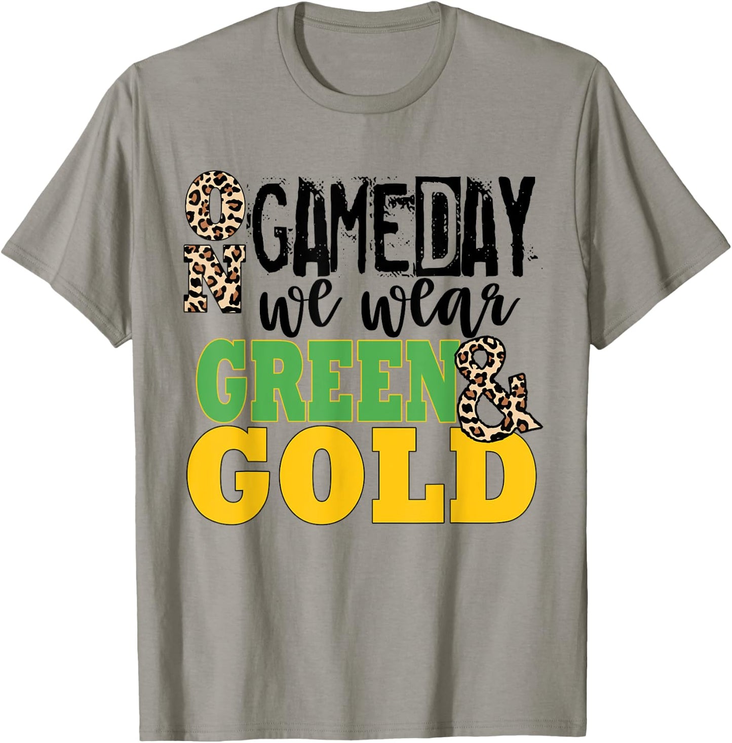 We Wear Green And Gold School Spirit T-Shirt - T-Shirt | Sand