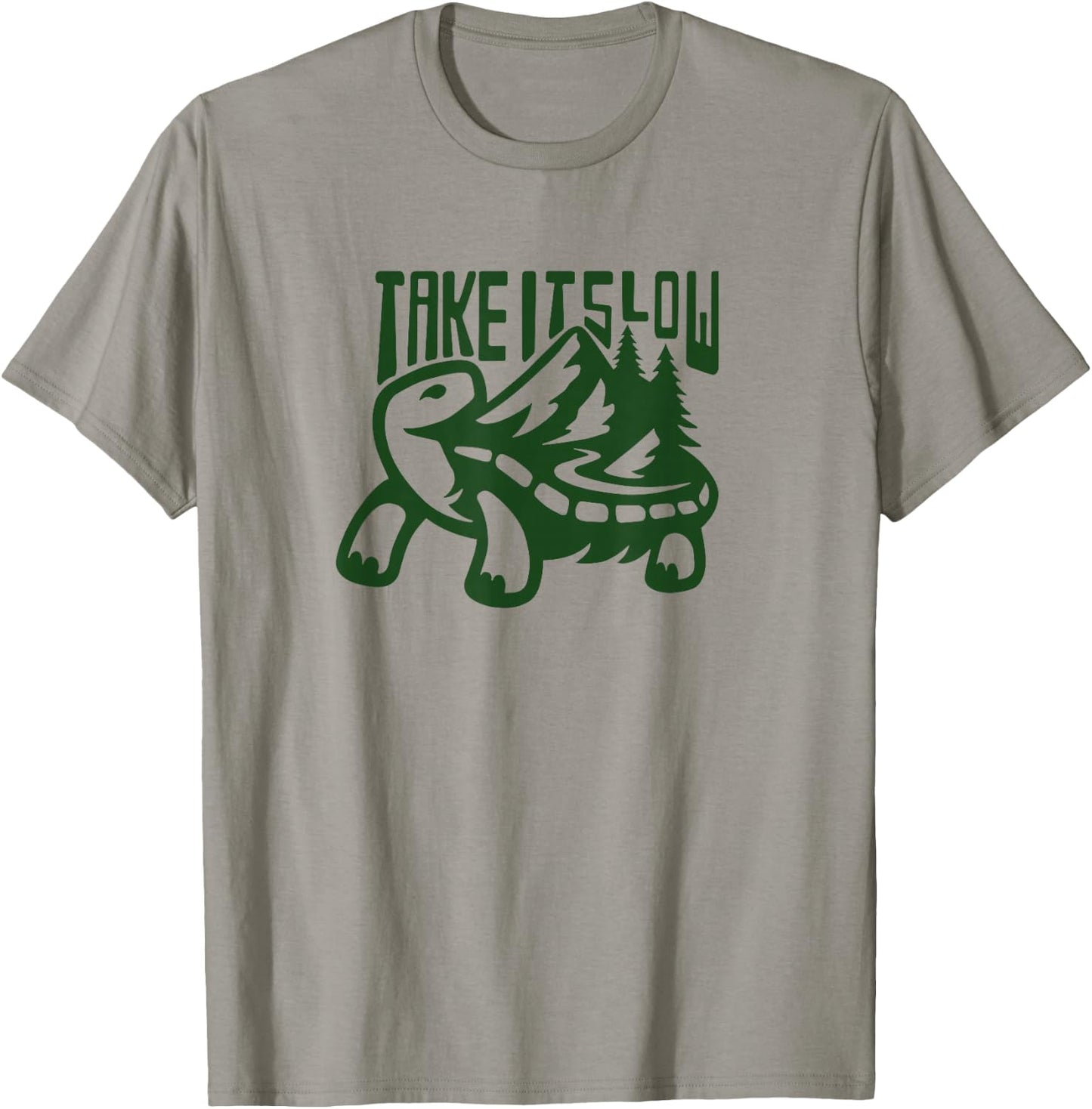 Hiking funny take it slow turtle lazy relax T-Shirt - T-Shirt | Sand