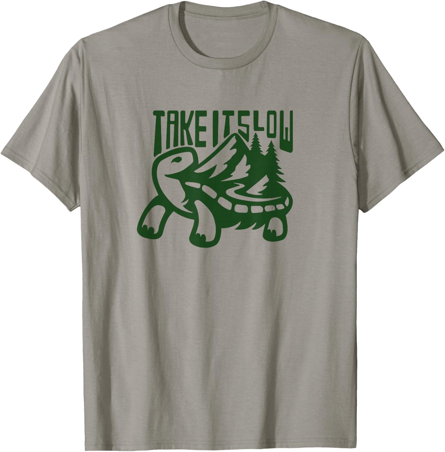 Hiking funny take it slow turtle lazy relax T-Shirt - T-Shirt | Sand