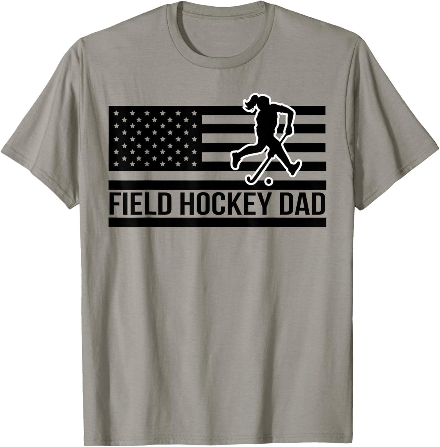 Field Hockey Dad Of A Field Hockey Player Father US Flag T-Shirt - T-Shirt | Sand