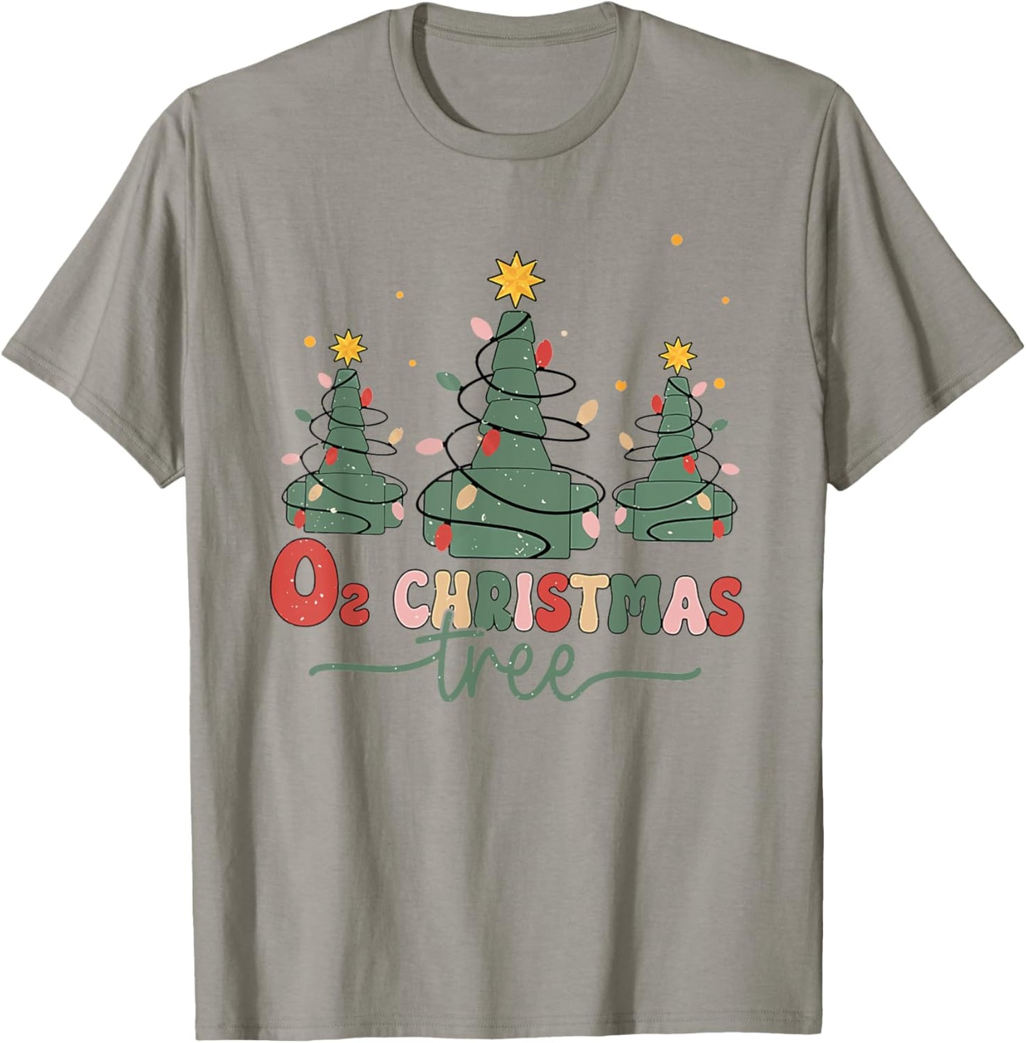 Respiratory Therapist Christmas Gifts Retro Oh Christmas Tree Funny Nurse RT , Women's Blue Small Classic Fit Short Sleeve Polyester 100% Stretchable T-Shirt - T-Shirt | Sand