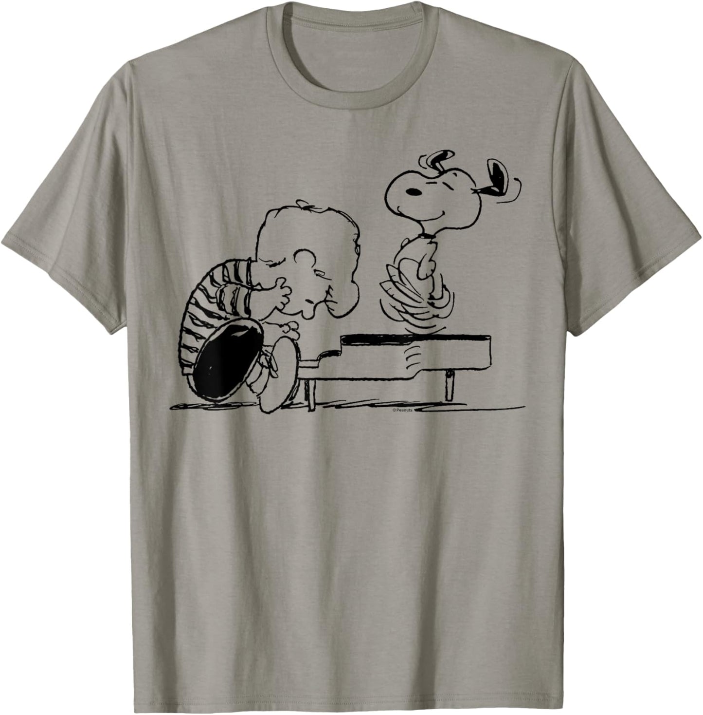 Peanuts - Schroeder And Snoopy Piano T-Shirt - T-Shirt | Sand