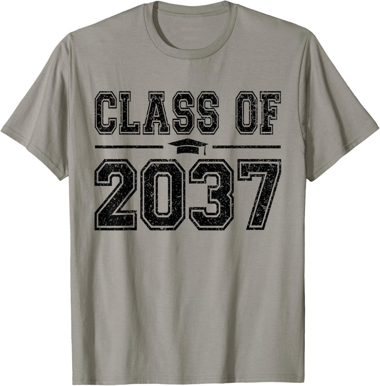 Class of 2037 Kindergarten Grow With Me Kinder Graduation T-Shirt - T-Shirt | Sand