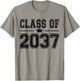 Class of 2037 Kindergarten Grow With Me Kinder Graduation T-Shirt - T-Shirt | Sand