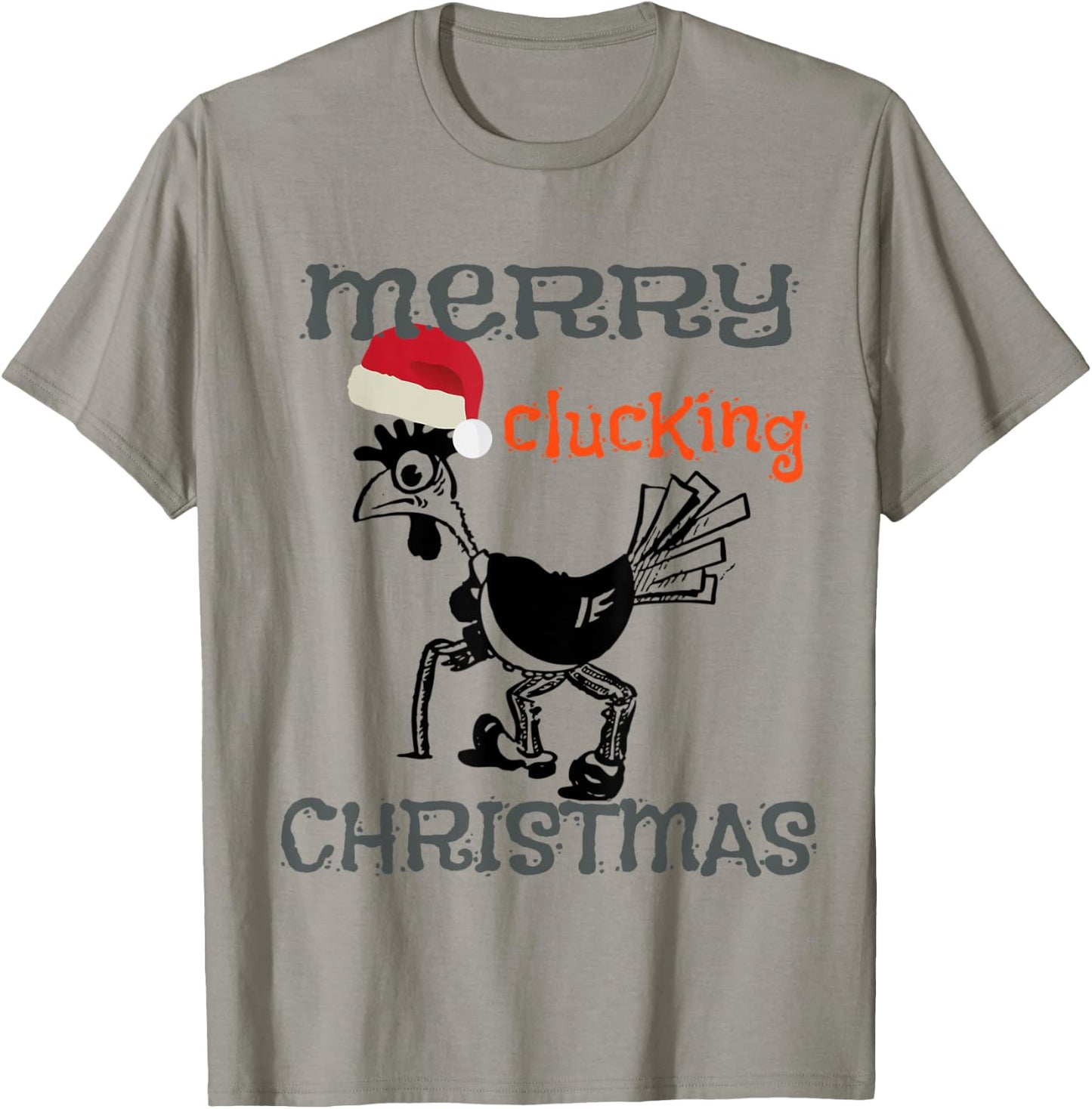 Merry Clucking Christmas Funny Christmas T-Shirt - T-Shirt | Sand
