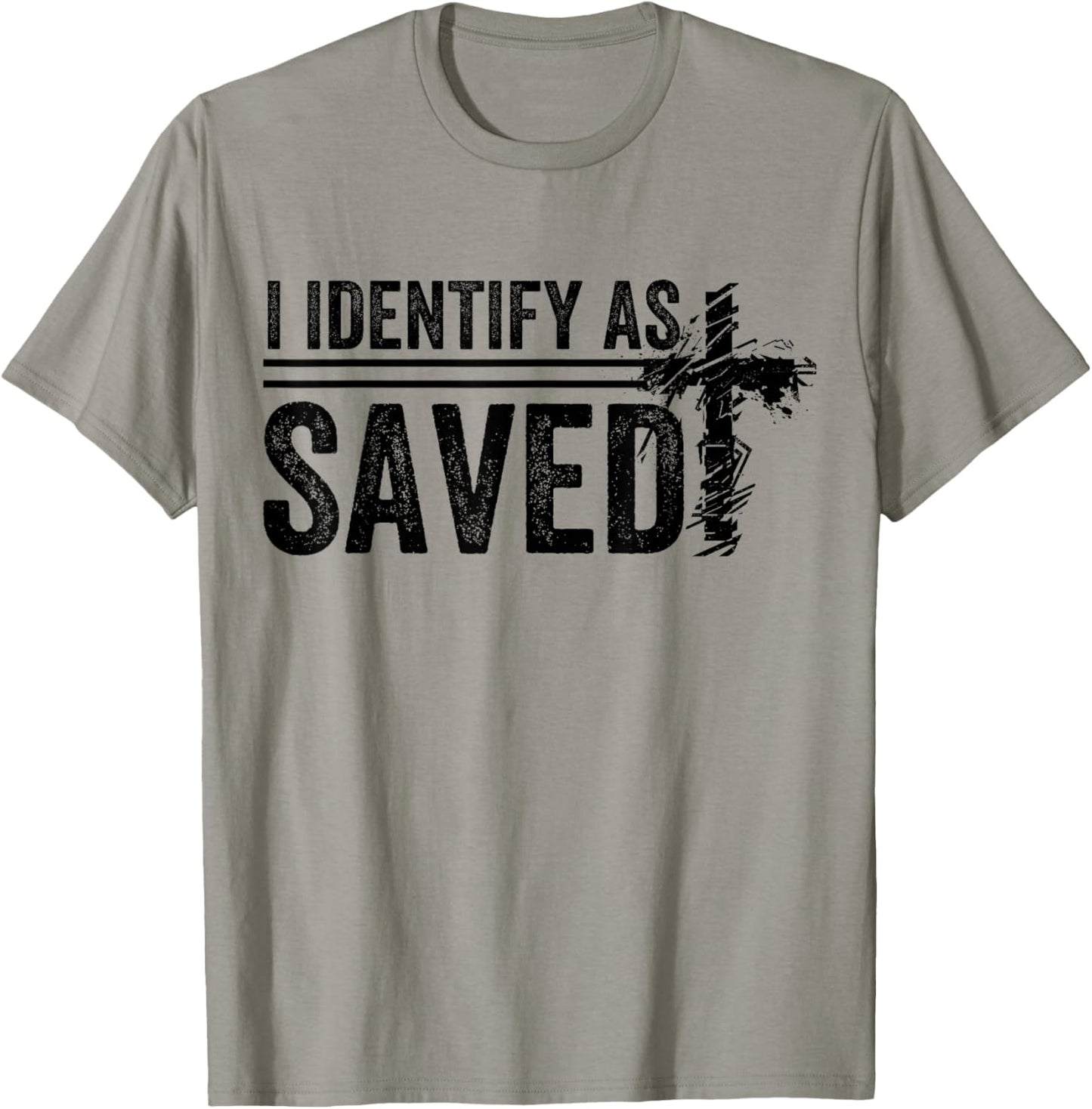 I Identify As Saved men women T-Shirt - T-Shirt | Sand