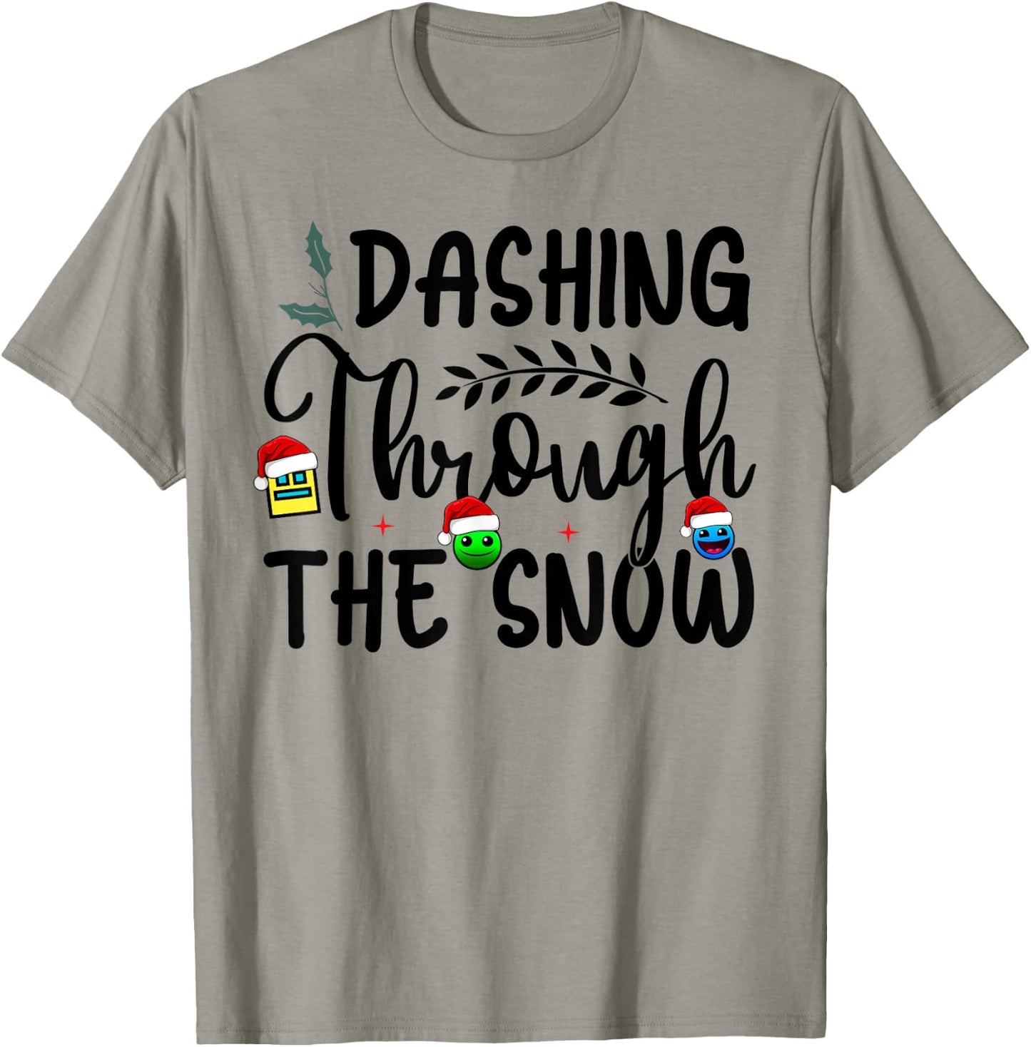 Geometry Dashing Through The Snow Sleep Dash Game Christmas T-Shirt - T-Shirt | Sand
