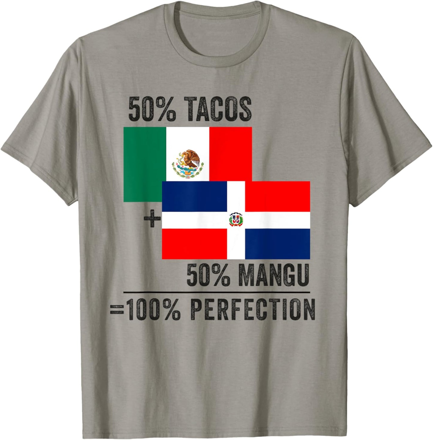 Half Dominican Half Mexican Flag Mitad Domicano y Mexicano T-Shirt - T-Shirt | Sand