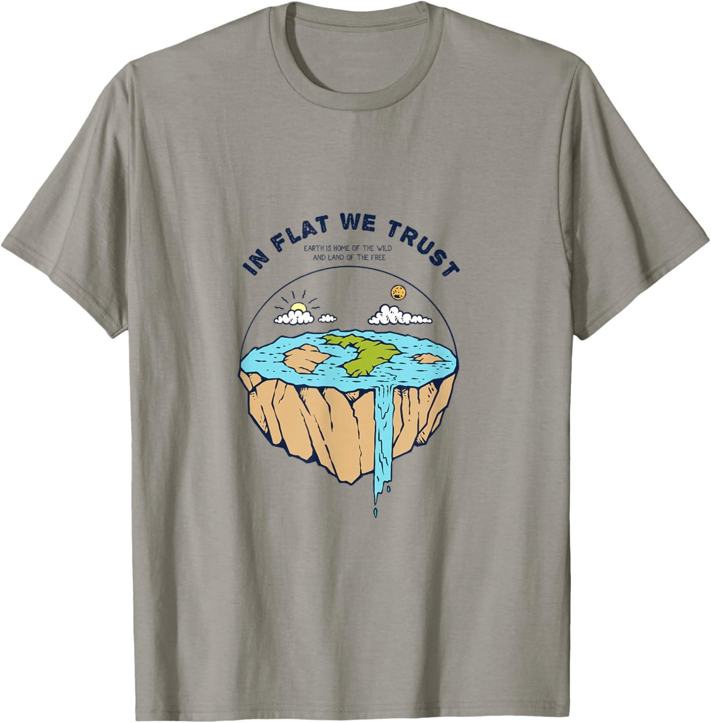 Flat Earth: Explore New Horizons , white, S T-Shirt - T-Shirt | Sand