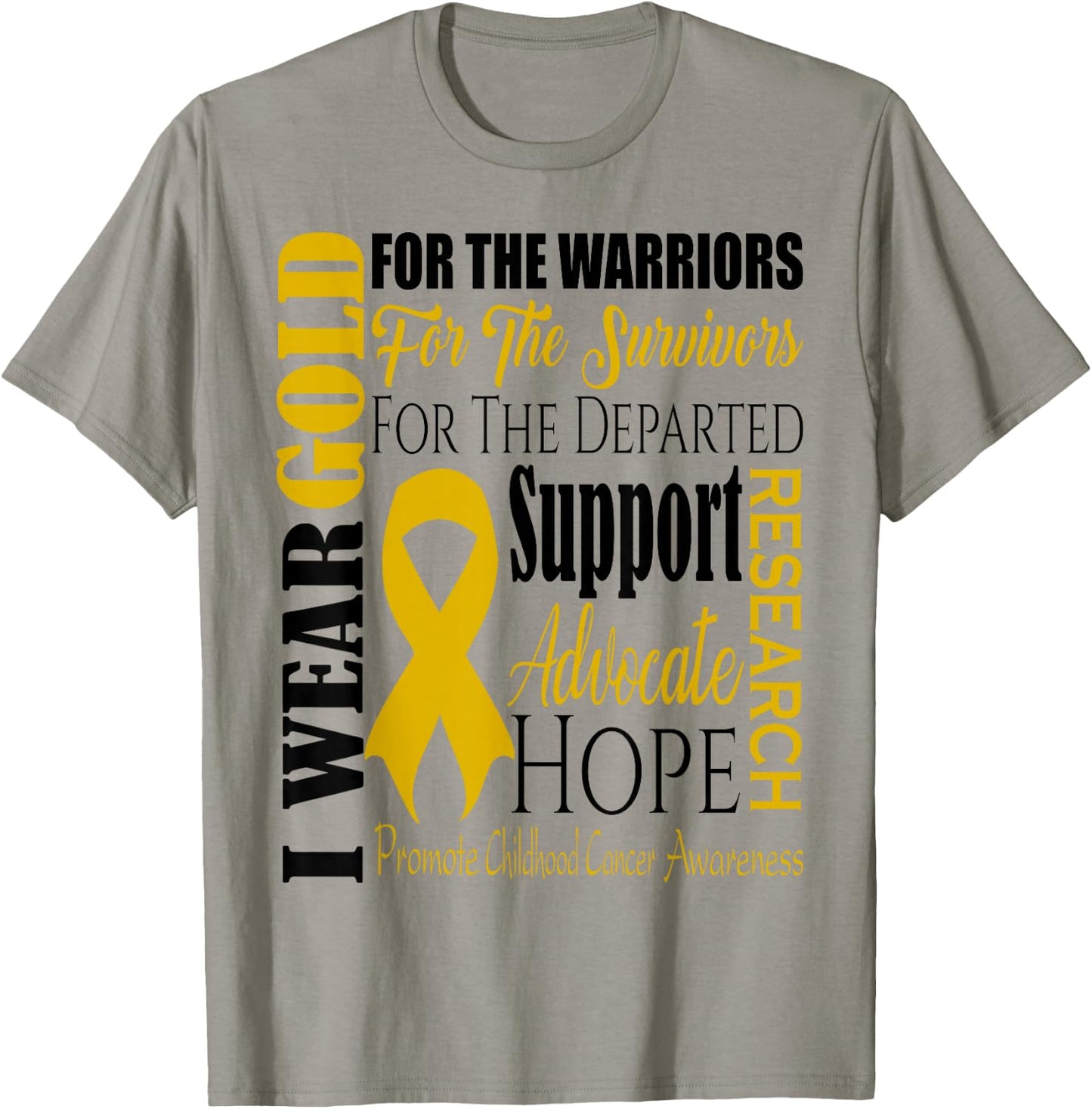 Childhood Cancer Awareness T Shirt Gold for a Child Fight T-Shirt - T-Shirt | Sand