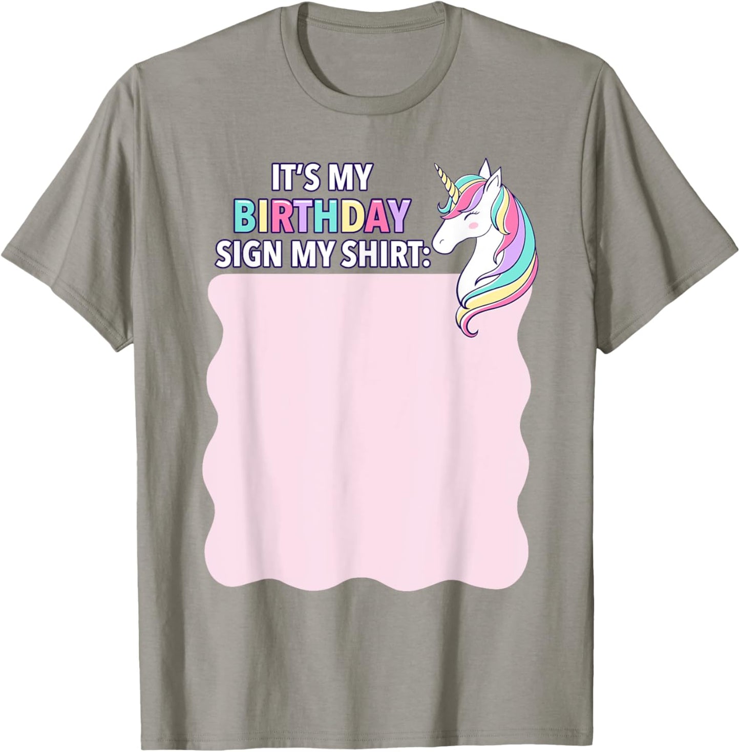It's My Birthday Sign My Shirt Pink Unicorn Girl Toddler T-Shirt - T-Shirt | Sand