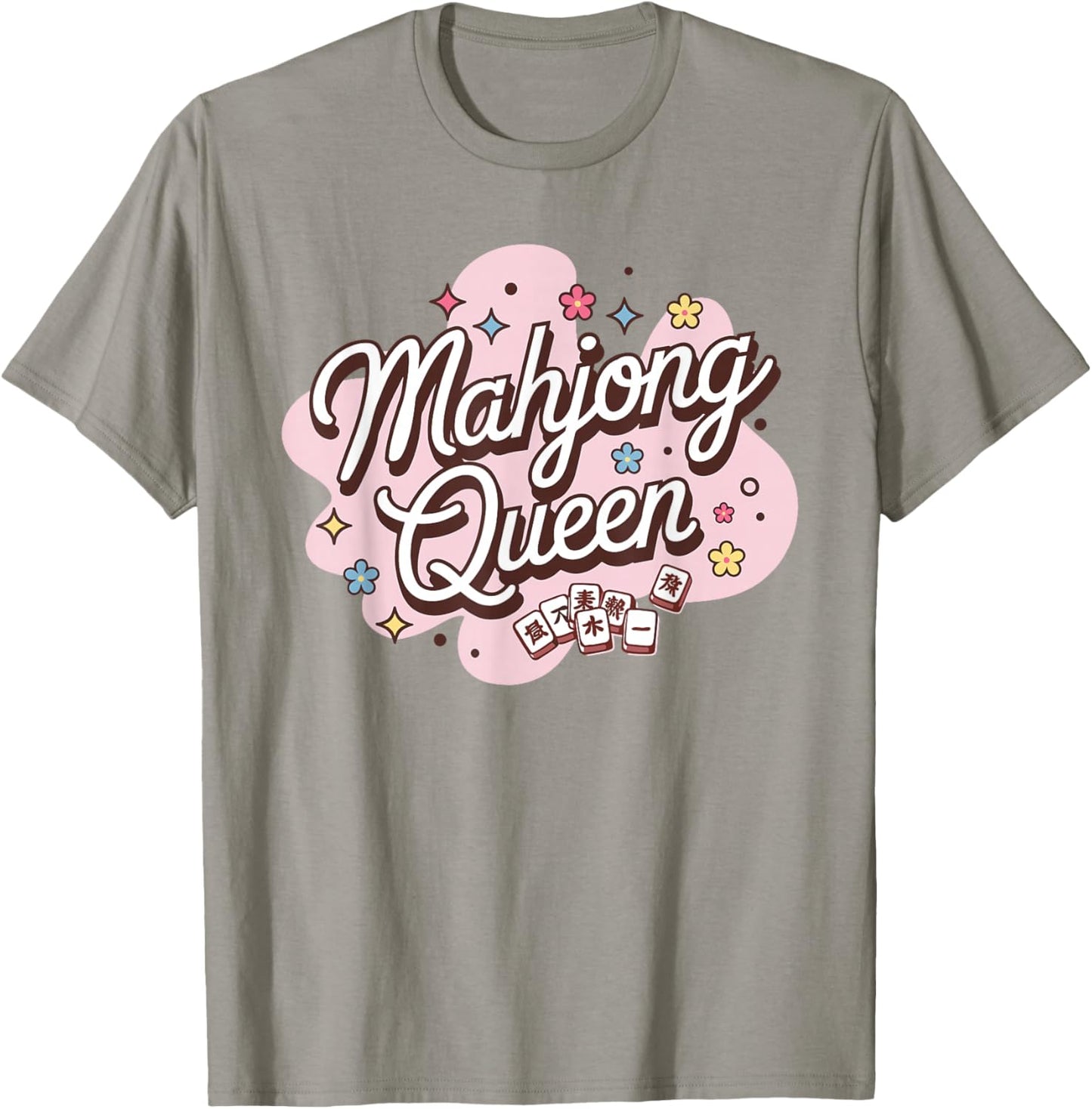 Mahjong Queen Retro Vintage Mah Jongg Player T-Shirt - T-Shirt | Sand