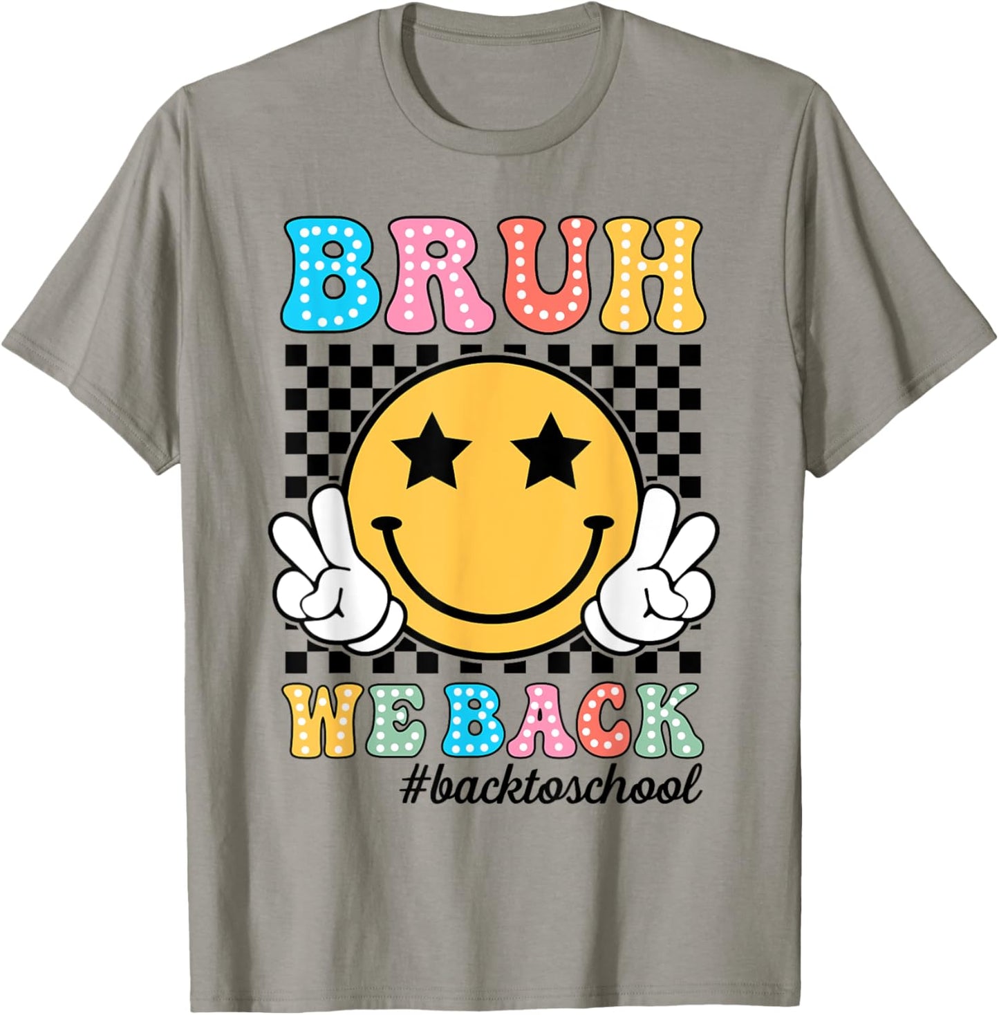 Bruh We Back Teachers Retro Back To School Boys Girls Kids T-Shirt - T-Shirt | Sand