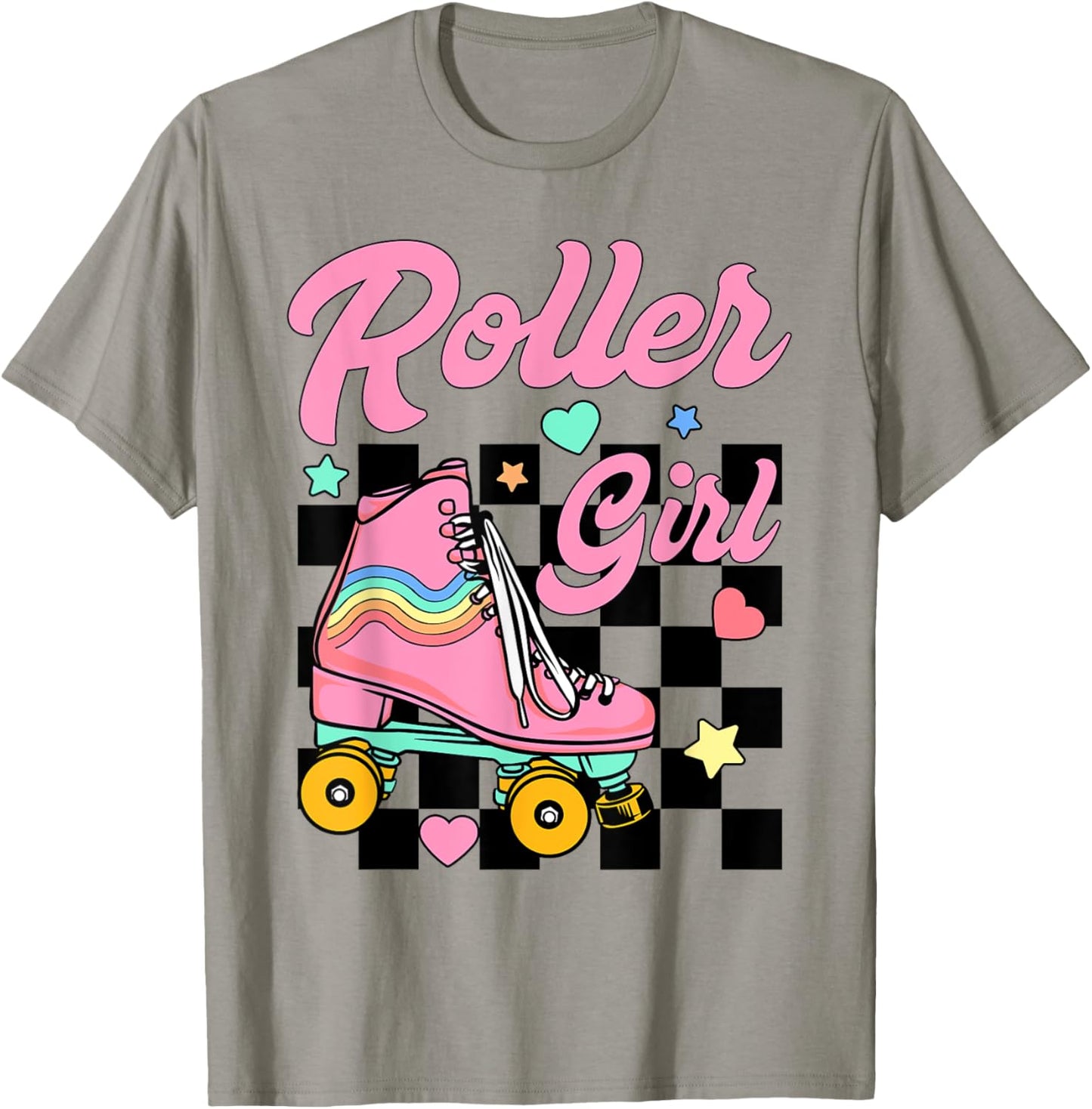 Roller Girl Retro Groovy Matching Roller Skating Skater T-Shirt - T-Shirt | Sand