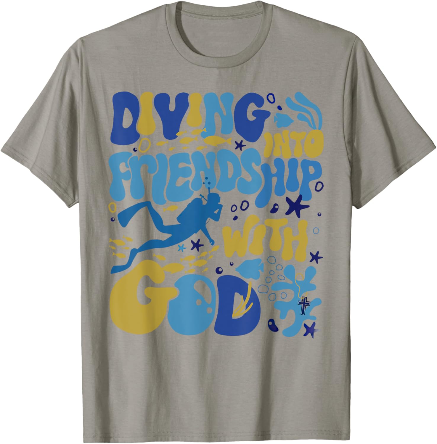 Diving Into Friendship With God Underwater Scuba VBS 2024 T-Shirt - T-Shirt | Sand