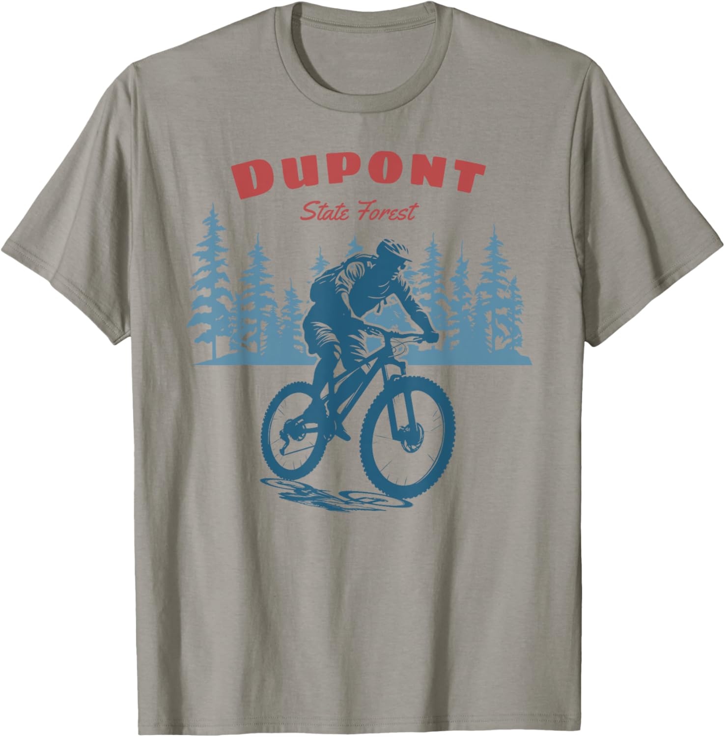 Dupont State Forest Retro Vintage Mountain Biking T-Shirt - T-Shirt | Sand