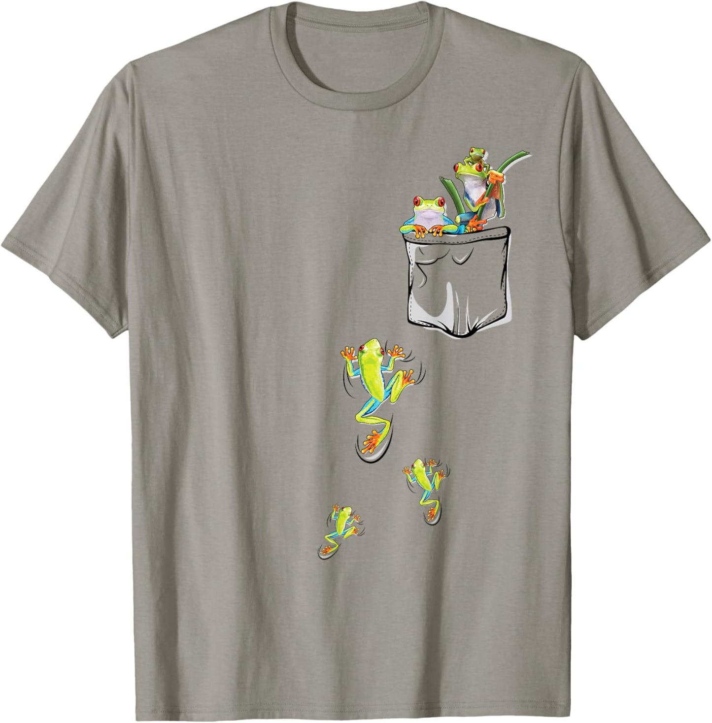 Frog Lover | Cute Frog Pocket for Kids Frog T-Shirt - T-Shirt | Sand