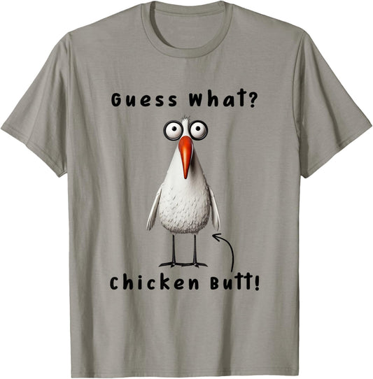 Guess What Chicken Butt Chicken Rooster Meme Funny Costume T-Shirt - T-Shirt | Sand