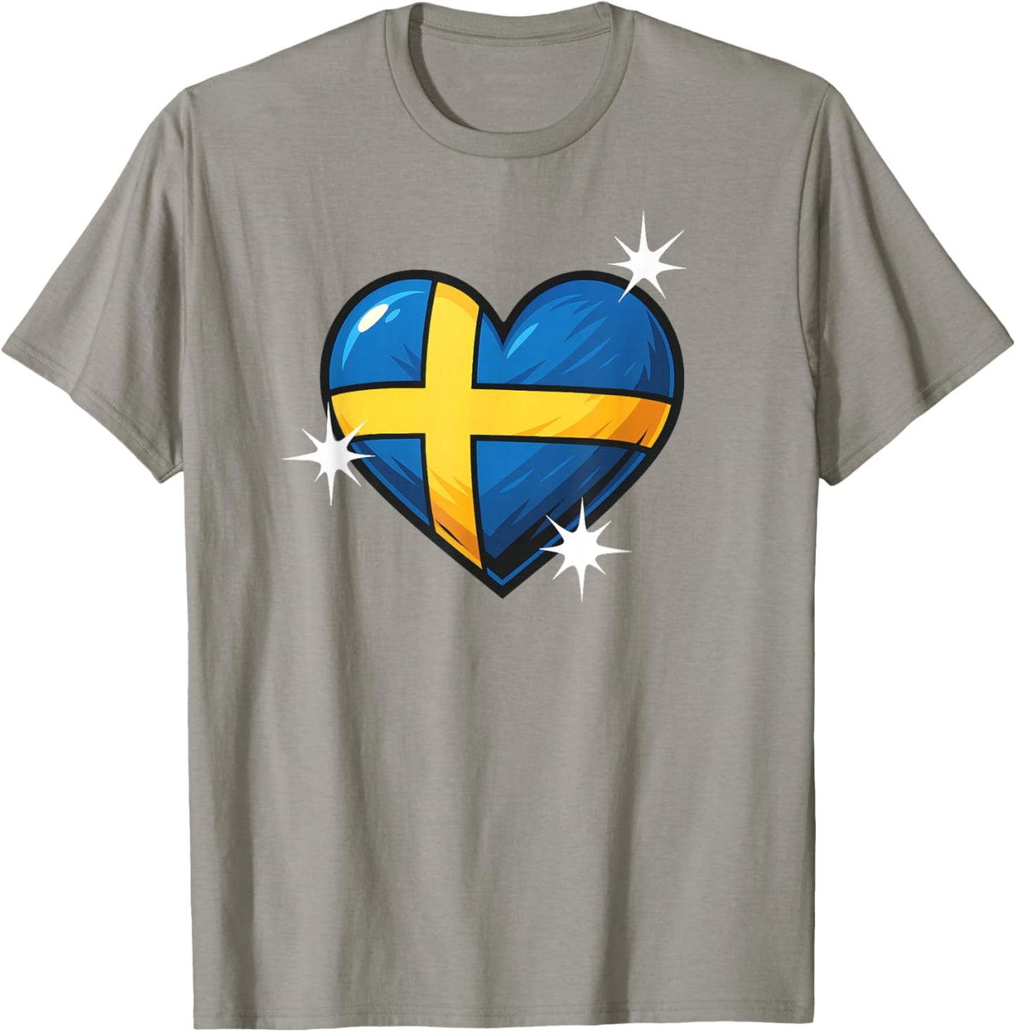 Schwedische Flagge Herz Damen Herren Kinder Gelb & Blau Schweden T-Shirt - T-Shirt | Sand