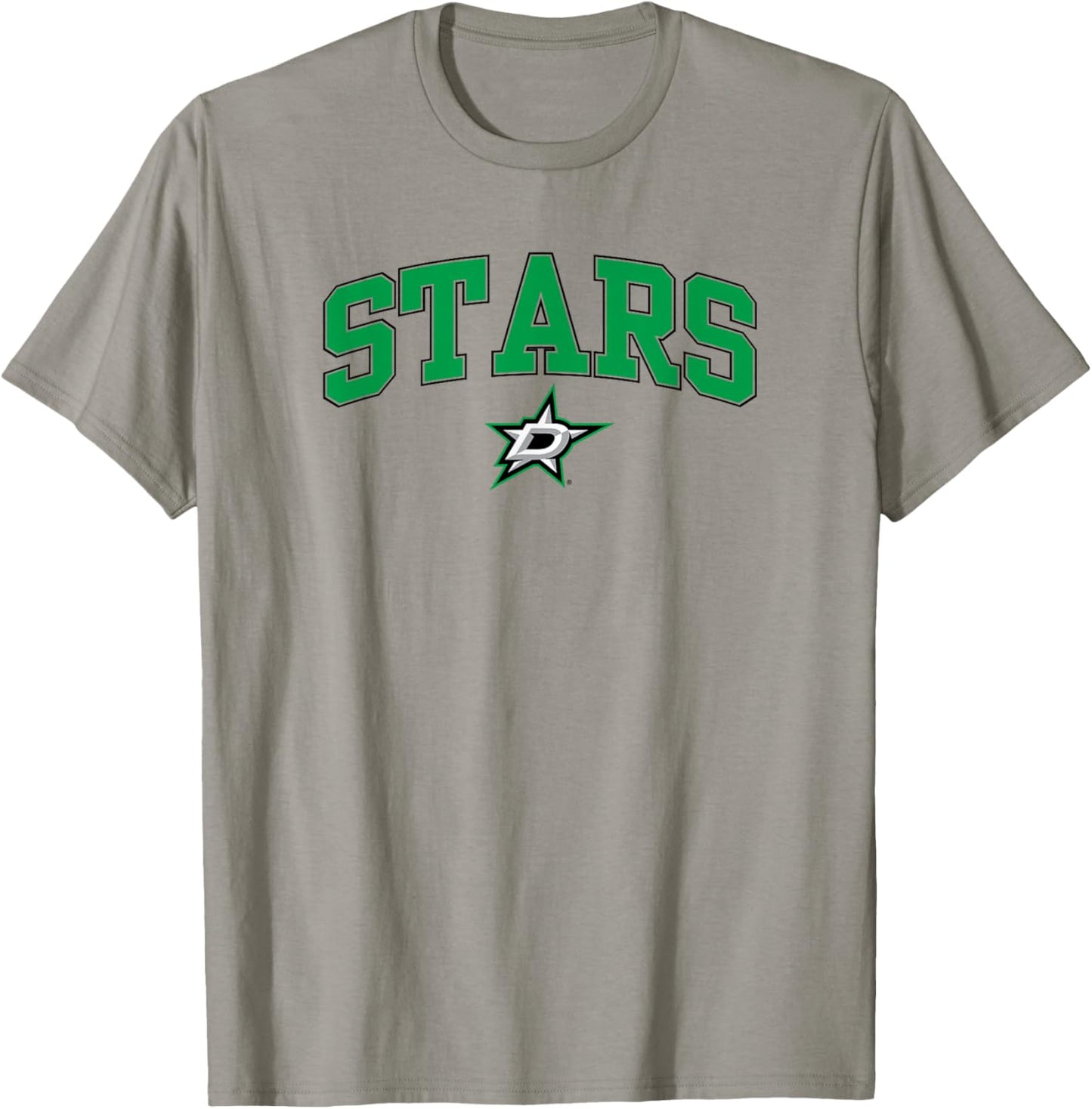Dallas Stars Arch Over Gray Officially Licensed T-Shirt - T-Shirt | Sand