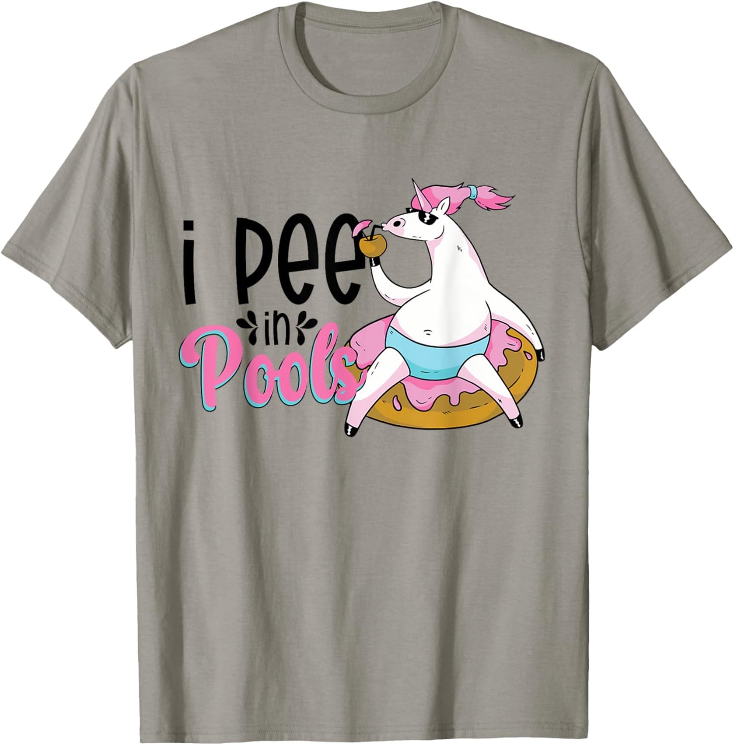 I Pee In Pools Funny Unicorn Float T-Shirt - T-Shirt | Sand